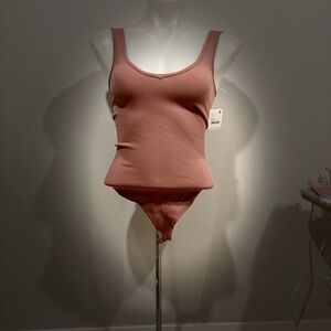 We The Free Pink Ribbed Bodysuit